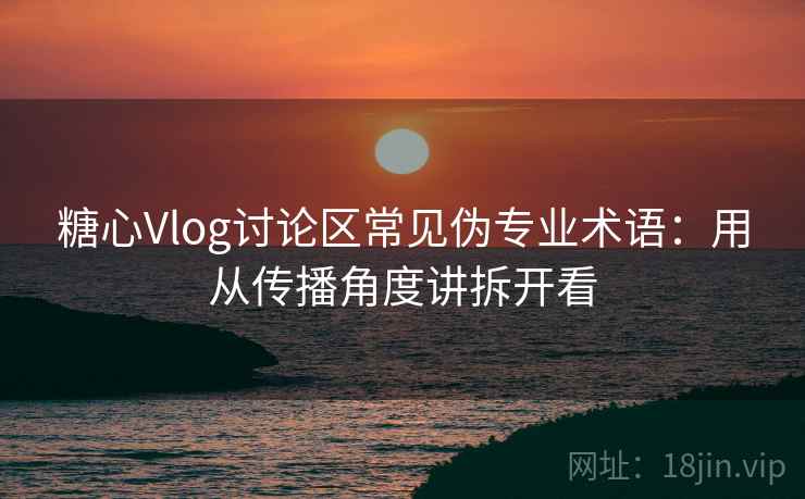 糖心Vlog讨论区常见伪专业术语：用从传播角度讲拆开看