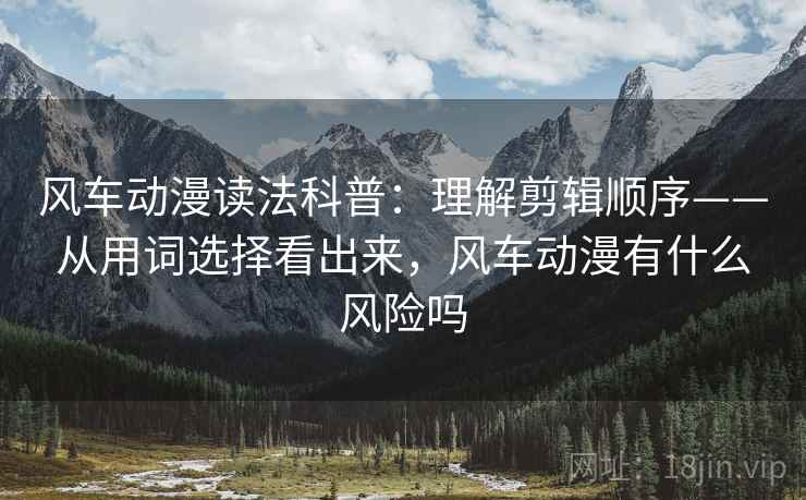 风车动漫读法科普：理解剪辑顺序——从用词选择看出来，风车动漫有什么风险吗