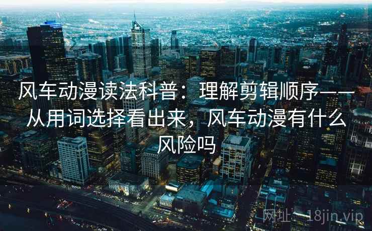 风车动漫读法科普：理解剪辑顺序——从用词选择看出来，风车动漫有什么风险吗